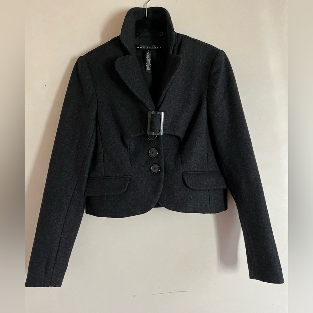 Robert Rodriguez Charcoal Cropped Wool Jacket